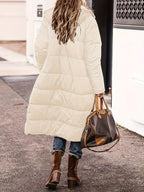 Beige reversible long coat with relaxed fit