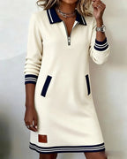 Women's half zip sweatshirt dress