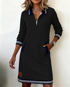 Women's half zip sweatshirt dress