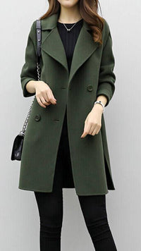 Beatrice | Women's Transitional Long Trench Coat, Double-Breasted Style