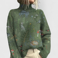 Women's Grey Knitted Roll Neck Jumper