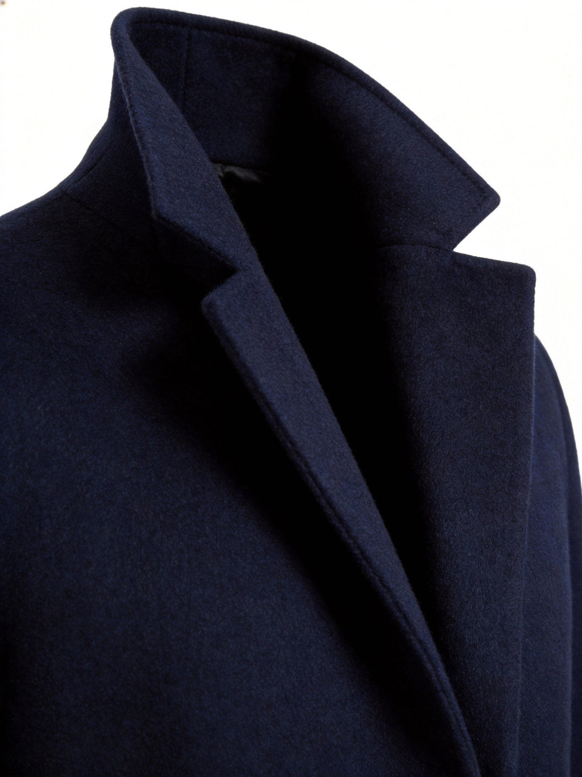 Close-up of collar on long trench coat