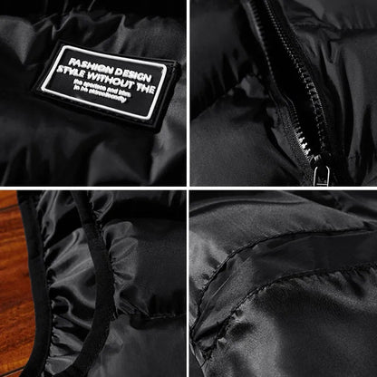 Men's black quilted thermal zip gilet for layering