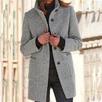Tilly | Women's Retro Wool Blend Button-Front Coat for Autumn Layering