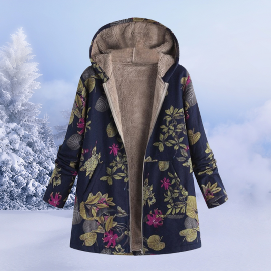 Black hooded padded puffer jacket for women in a lightweight design