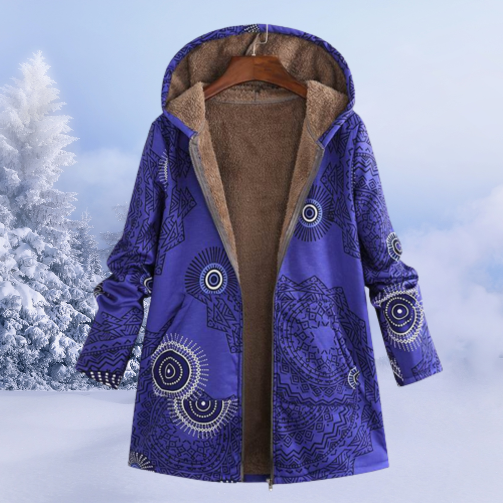 Black hooded padded puffer jacket for women in a lightweight design