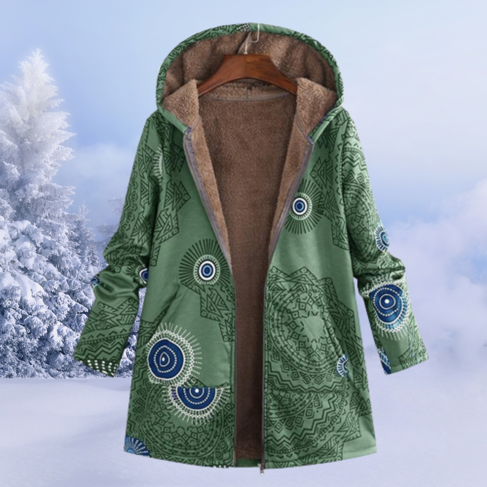 Black hooded padded puffer jacket for women in a lightweight design