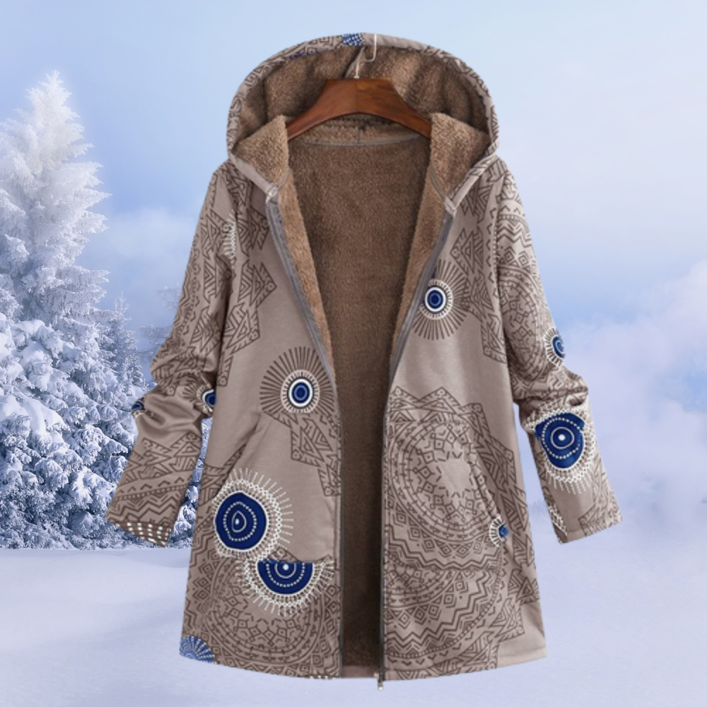 Black hooded padded puffer jacket for women in a lightweight design