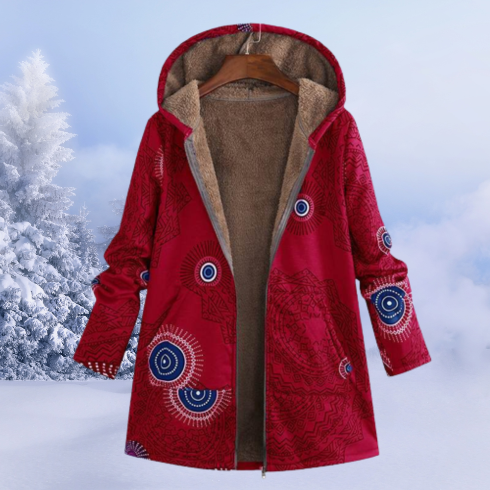 Pink hooded padded puffer jacket for women in a lightweight design
