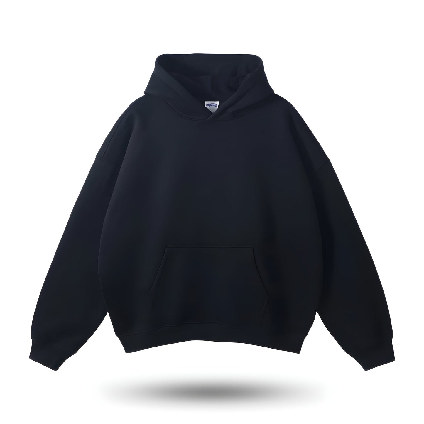 Steel grey weighted hoodie with relaxed comfort fit for layering
