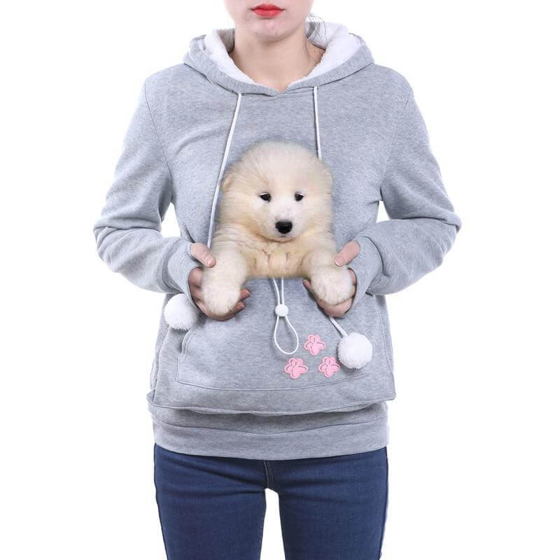 Black cat pouch hoodie with kangaroo pocket for autumn
