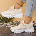 Khaki cushioned wide fit trainers with a padded insole for everyday comfort