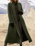 Long winter coat, back view