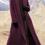 Long winter coat on hanger