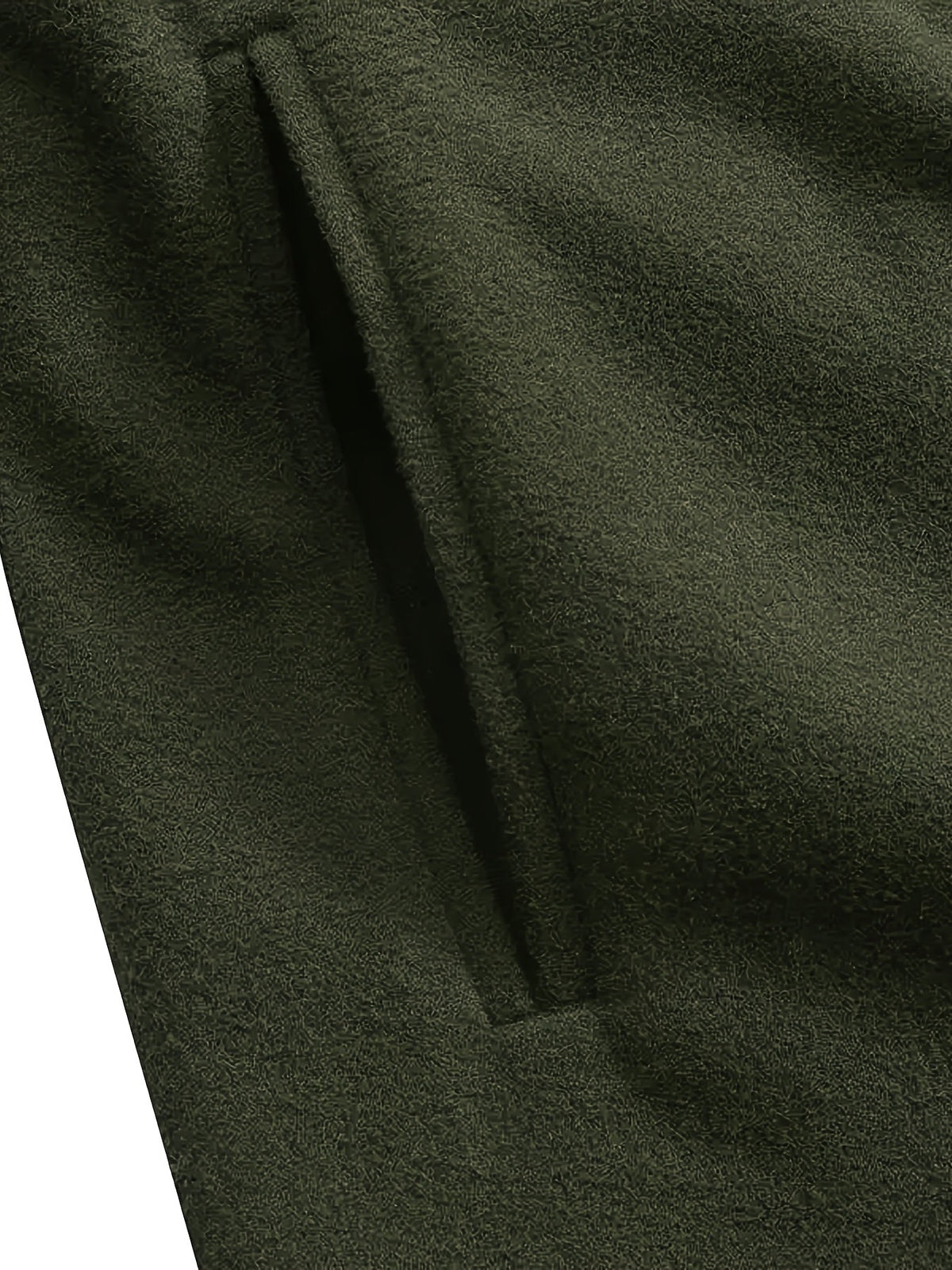 Close-up of button fastening on long winter coat