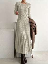 Magnolia | Women's Cable Knit Maxi Jumper Dress with Long Sleeves
