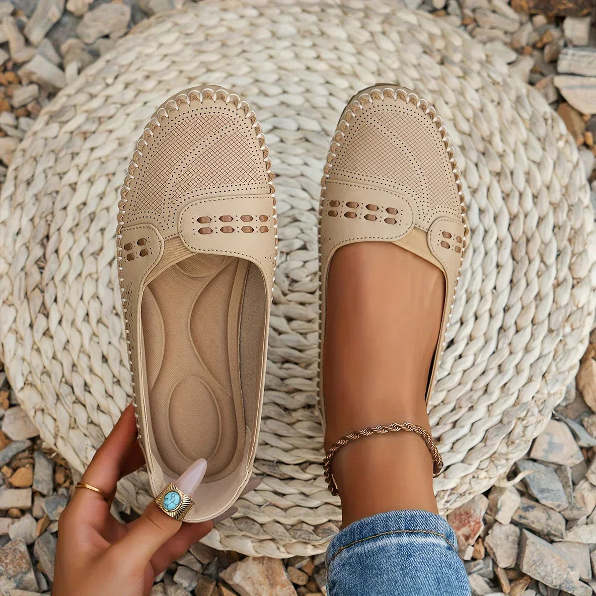 Casual slip-on shoes, front view