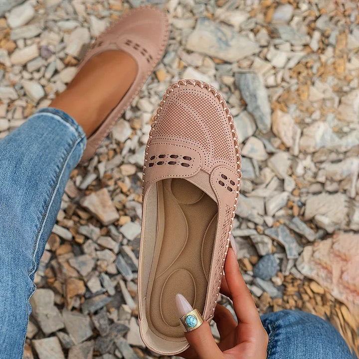 Close-up of sole on casual slip-on shoes