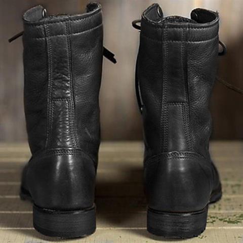 Women's leather lace-up combat boots