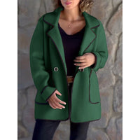 Colette | Women's Oversized Coat with Contrast Trim