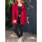 Oversized coat with contrast trim, product still life