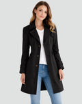 Women's double-breasted mid-length trench coat with belt, product photo