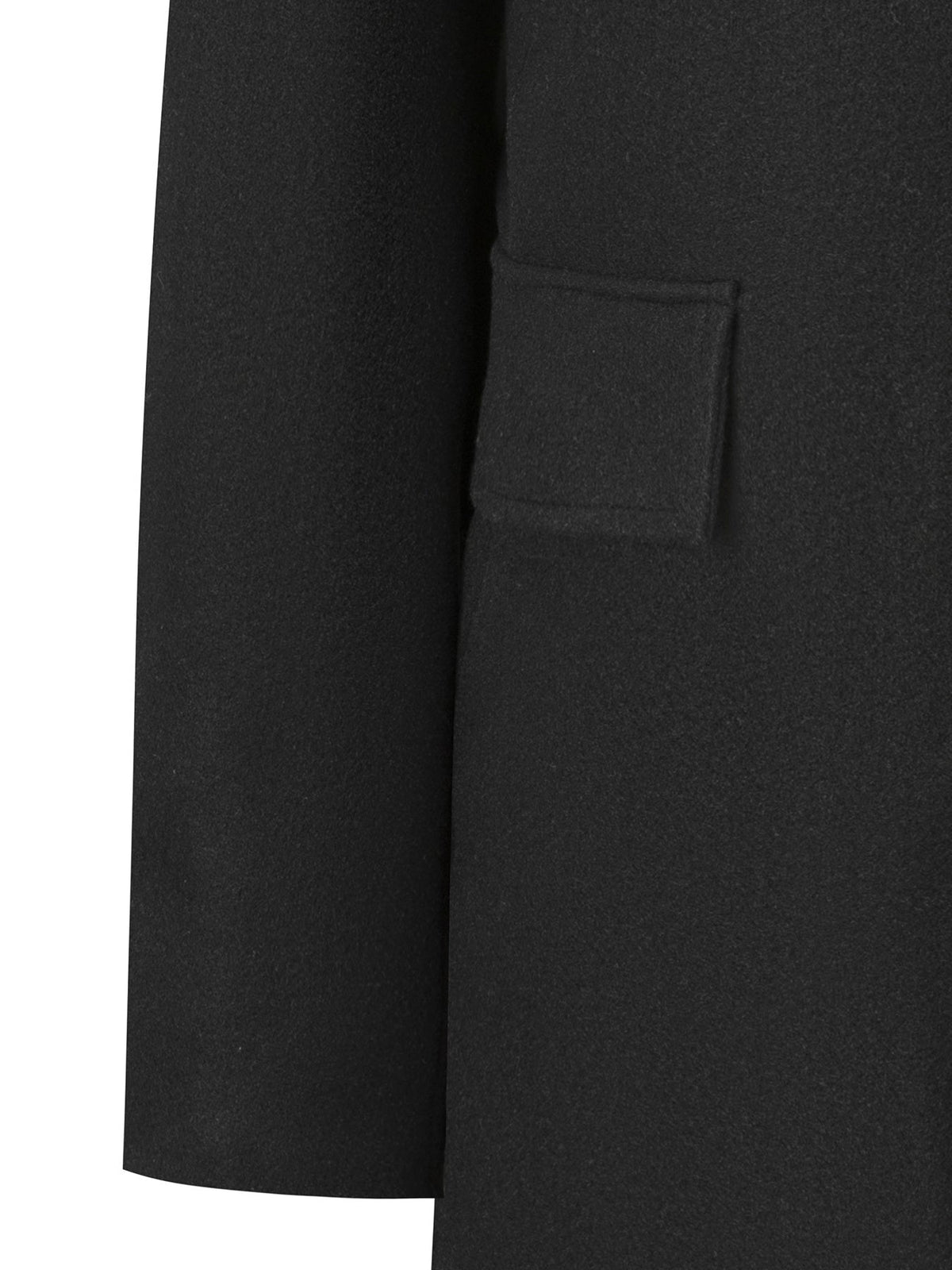 Single-breasted wool-blend overcoat with notch lapel and knee-length cut