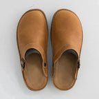 Close-up of sole on leather slip-on shoes