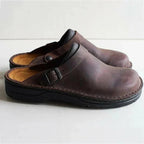 Leather slip-on shoes, top view