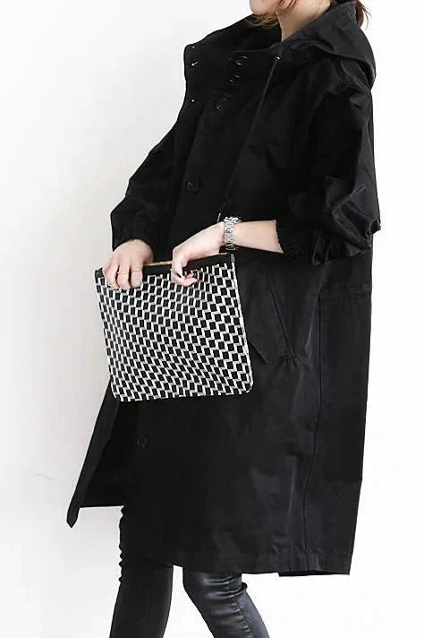 Women's grey waterproof breathable hooded raincoat for the city