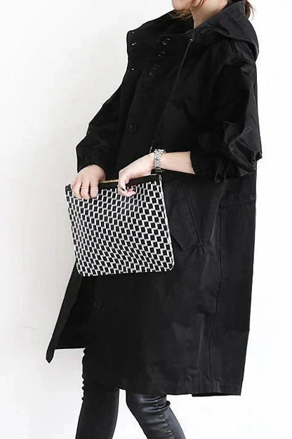 Women's grey waterproof breathable hooded raincoat for the city