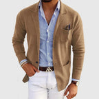 Men's blue tailored wool blazer for smart casual wear