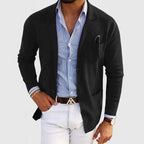 Men's blue tailored wool blazer for smart casual wear