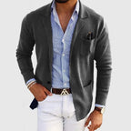Men's blue tailored wool blazer for smart casual wear