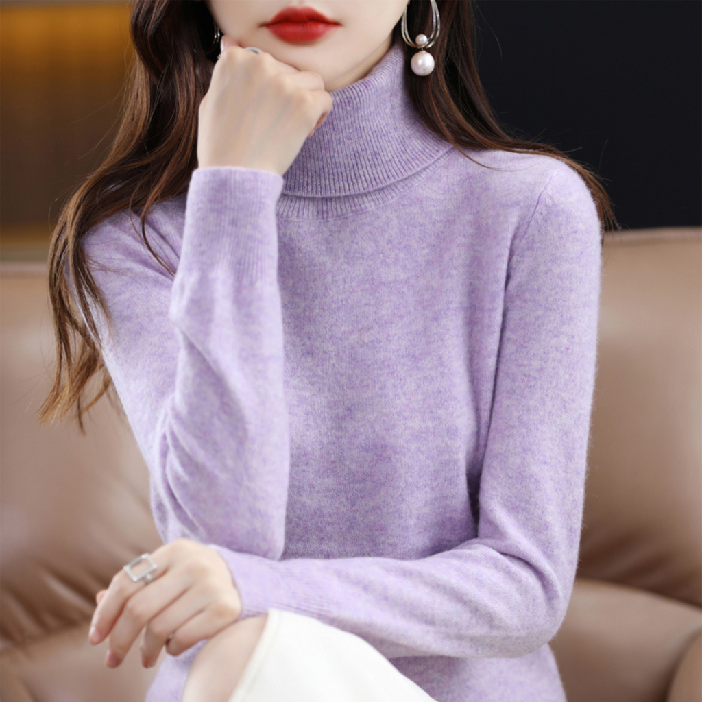 Black cashmere roll neck jumper with a cosy, elegant finish for autumn layering