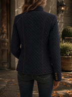 Women's fitted diamond quilted jacket