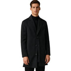 Men's full-length winter overcoat with deep pockets