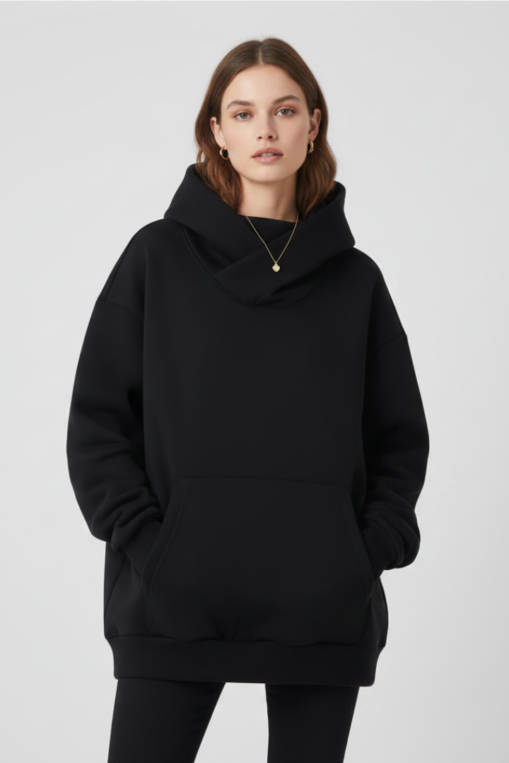 Women's Black Oversized Hoodie