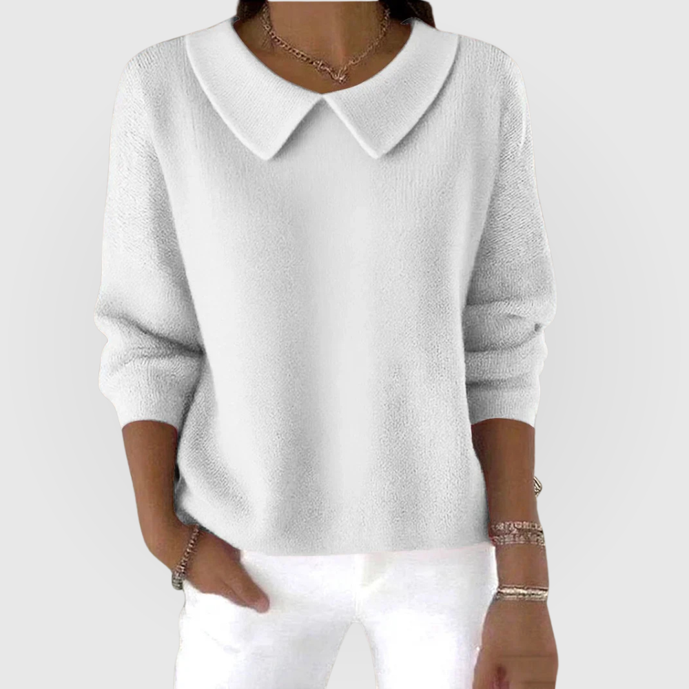 Green classic knit jumper with a soft, relaxed fit for transitional layering