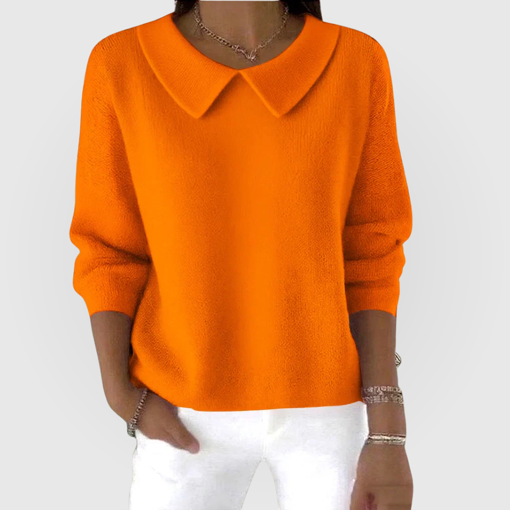 Green classic knit jumper with a soft, relaxed fit for transitional layering