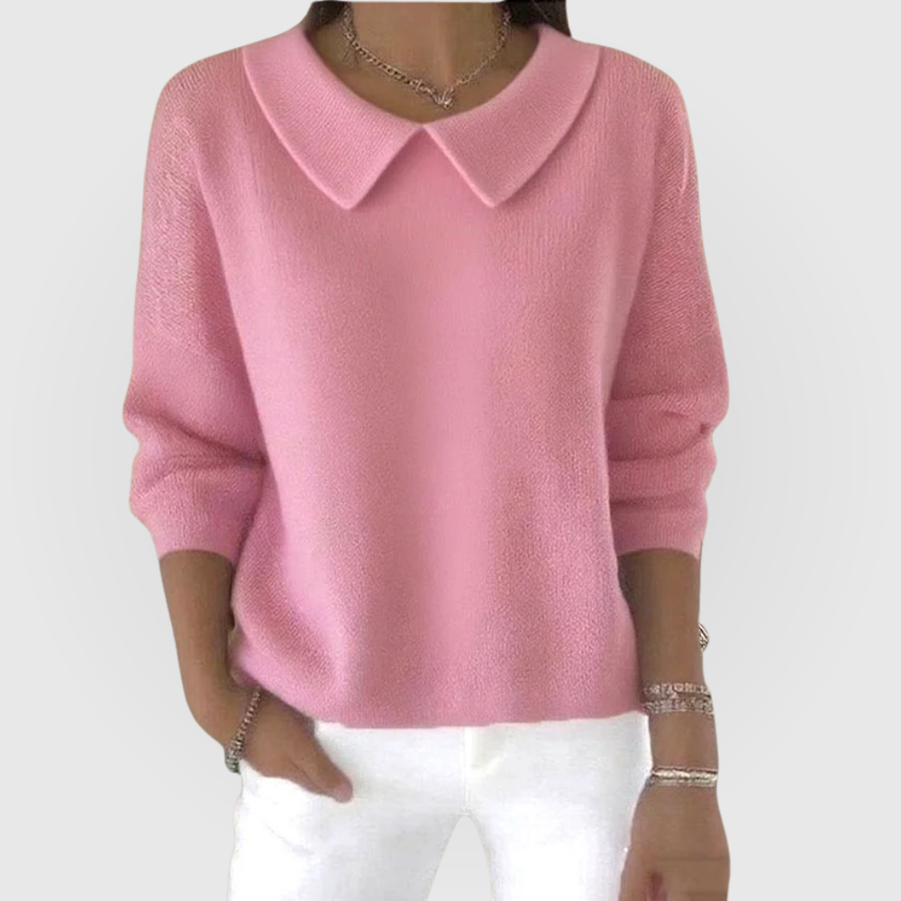 Green classic knit jumper with a soft, relaxed fit for transitional layering