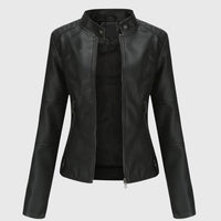 Lucy | Women's Stylish Leather Long Sleeve Moto Biker Jacket