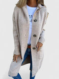 Women's beige button-up knit cardigan for everyday autumn layering