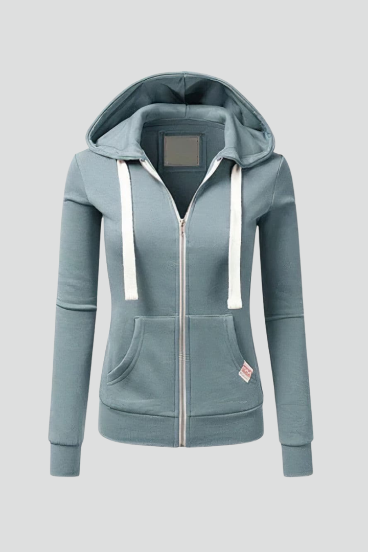Women's Zip-Up Hoodie with Kangaroo Pocket