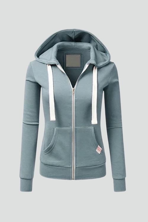 Women's Zip-Up Hoodie with Kangaroo Pocket