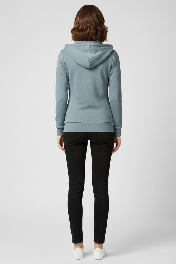 Women's Zip-Up Hoodie with Kangaroo Pocket