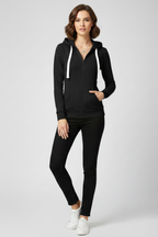 Women's Zip-Up Hoodie with Kangaroo Pocket