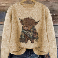 Kathleen | Women's Highland Cow Print Crewneck Jumper