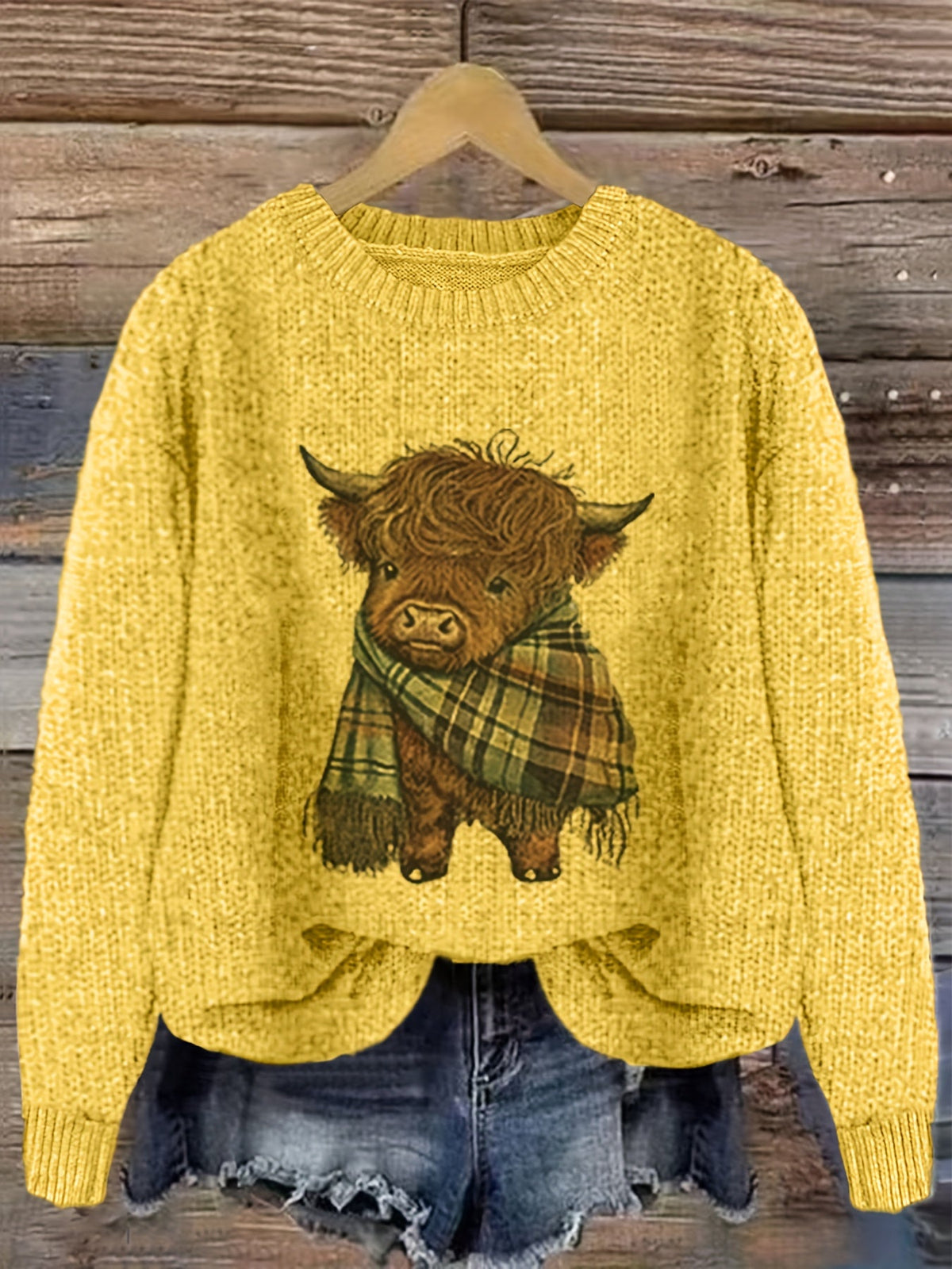 Close-up of knit texture on jumper