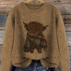 Highland cow print jumper folded
